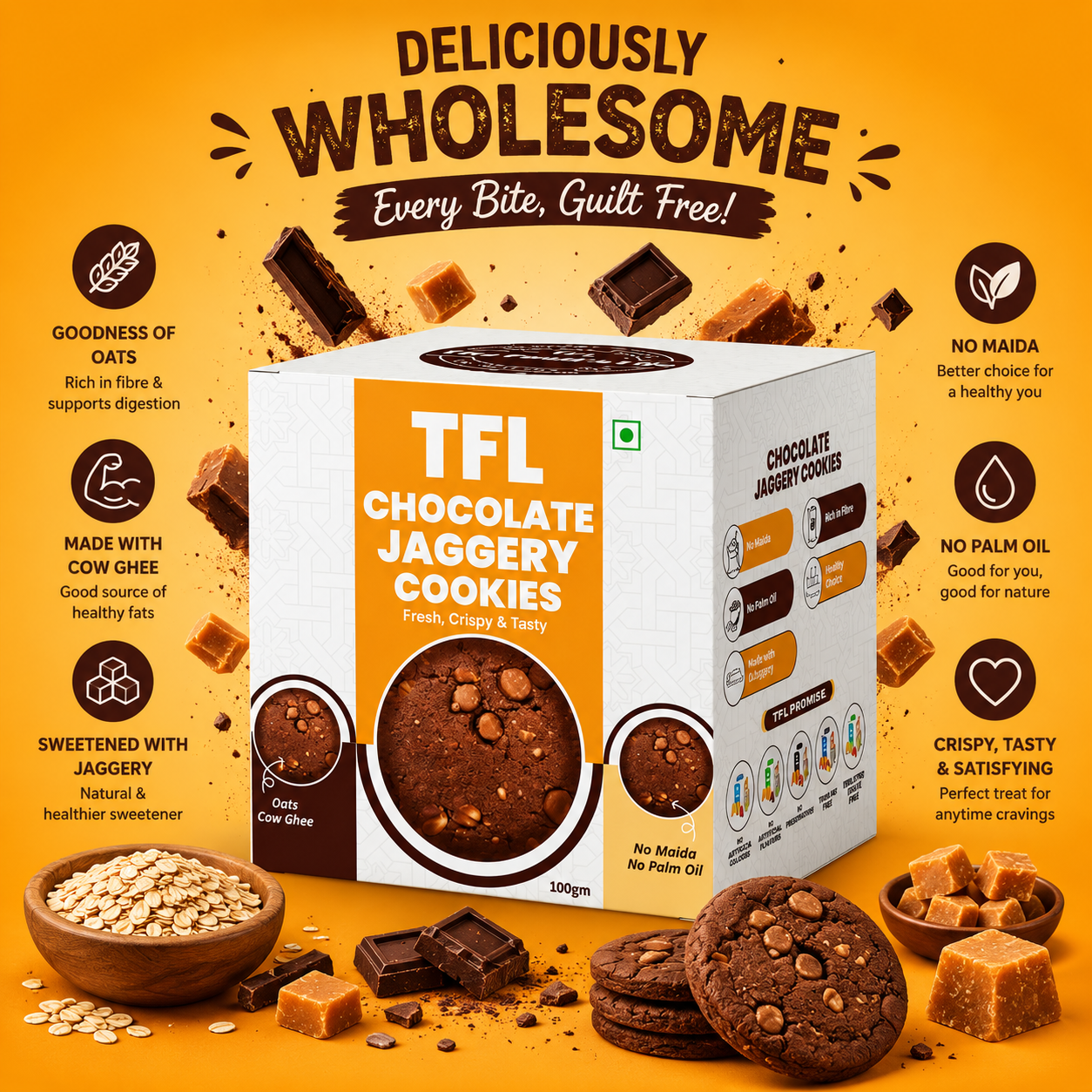 TFL Chocolate Jaggery Cookies